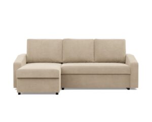 Narożnik uniwersalny BLOM – funkcja spania, beżowy, 231x140x92 cm, sztruks