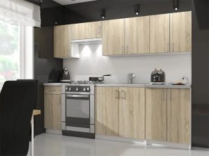 Dolna szafka kuchenna z półkami 60 cm dąb sonoma – Napolo 5X, skandynawski design, funkcjonalność, biała