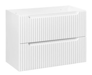 Biała ryflowana szafka łazienkowa z szufladami – Dafo 11X 80 cm