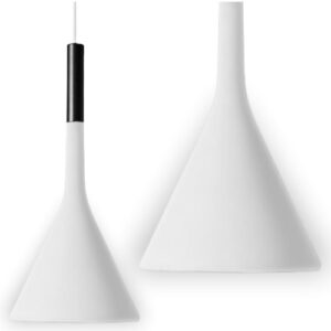 Nowoczesna lampa wisząca sufitowa loft biała – minimalistyczny design, regulowany przewód, szkło i metal