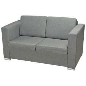 Dwuosobowa szara sofa loftowa Telva 2Q – trwała, wygodna, z tkaniny Alcantar Pro