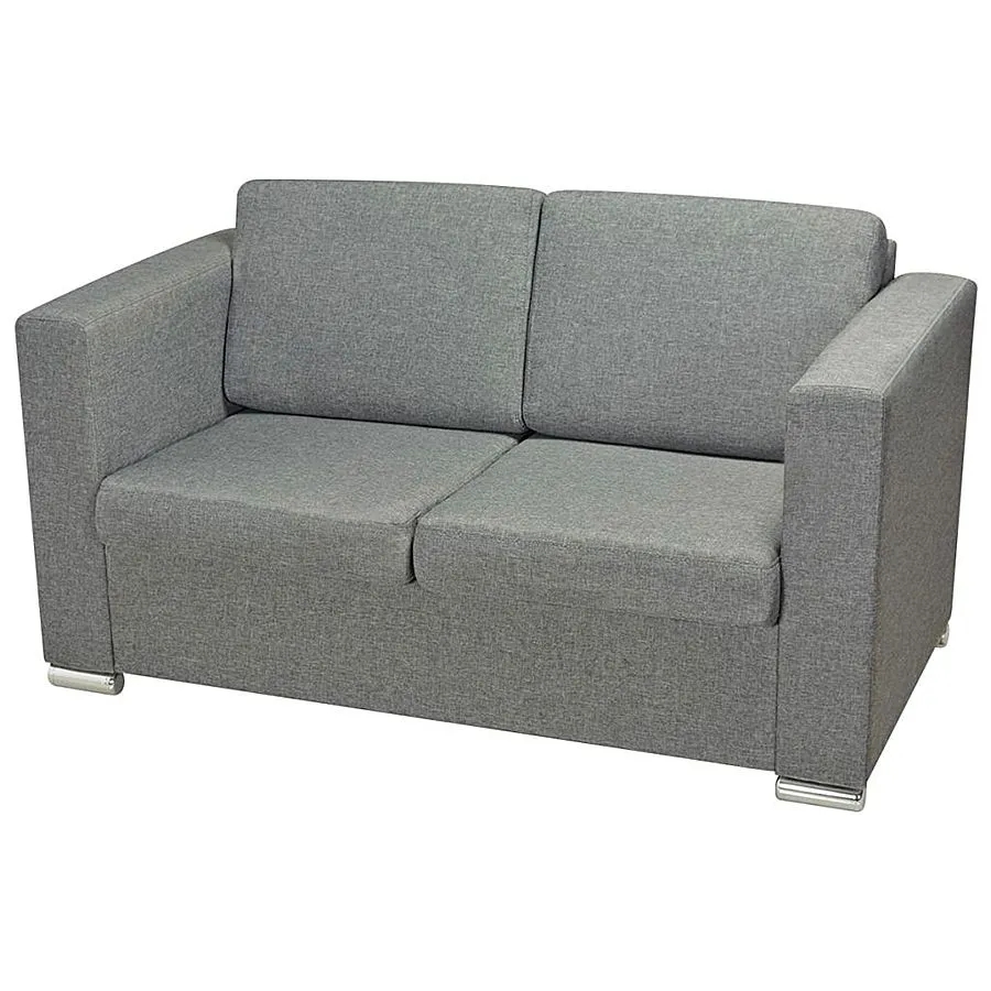 Dwuosobowa szara sofa loftowa Telva 2Q – trwała, wygodna, z tkaniny Alcantar Pro