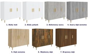 Komoda na nóżkach Albena – funkcjonalna, skandynawski styl, kolor wędzony dąb