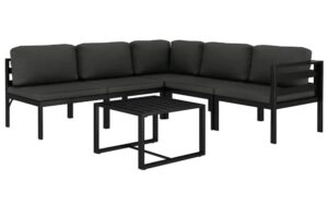 6-częściowy zestaw ogrodowy Daso – modułowy, antracytowy, aluminium