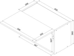 Wisząca szafka okapowa 60 cm biały + dąb artisan – Elandro 22X