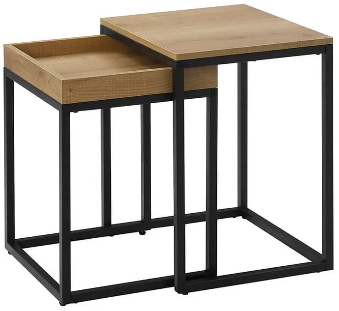 Loftowy Stolik Kawowy 2W1 Miodowy Brąz – funkcjonalny, nowoczesny, 120 cm, płyta meblowa, metal