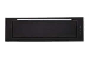 TOFLESZ LINEA GLASS 90CM Czarny okap do zabudowy – dotykowe sterowanie, timer, wydajność 850m3/h