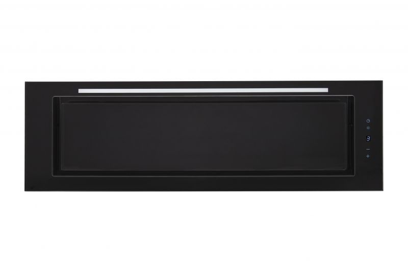 TOFLESZ LINEA GLASS 90CM Czarny okap do zabudowy – dotykowe sterowanie, timer, wydajność 850m3/h