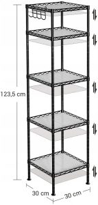 Czarny metalowy regał w stylu loft – Vinton