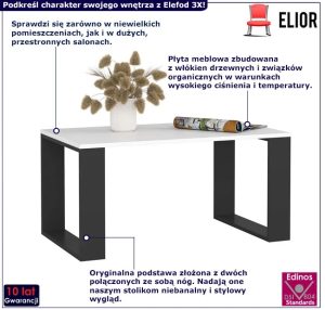 Klasyczny stolik kawowy czarny + biały – Ostin 3X