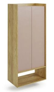 Szafa modułowa Afilia 6X – dwudrzwiowa, hikora naturalna + róż antyczny, ekologiczna płyta