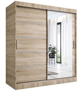 Szafa 180×200 cm przesuwna dąb sonoma – Marmos 5X, nowoczesny design, trwałe materiały