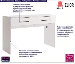 Biała nowoczesna toaletka z szufladami – Wilhelm 29X
