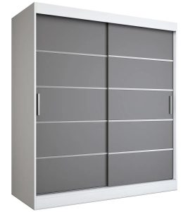 Szafa przesuwna biały + antracyt 180 cm – Bohosa 5X