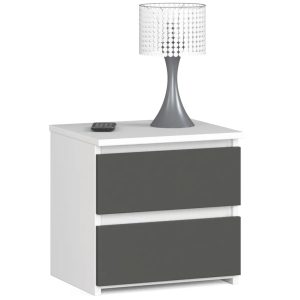 Minimalistyczna szafka nocna Atika 3X – funkcjonalność, estetyka, biały mat, grafit