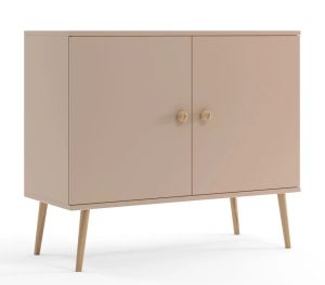 Minimalistyczna komoda na nóżkach macchiato S9-S27 – skandynawski design, naturalne drewno, 100 cm szerokości
