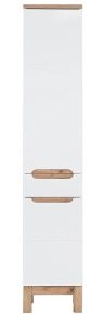 Słupek łazienkowy stojący Dixi 2X – elegancki, biały połysk, 35 cm szerokości, MDF