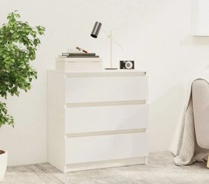 Biała sosnowa komoda z 3 szufladami – Prelude