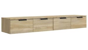 Nowoczesne szafki ścienne dąb sonoma – Lewix, minimalistyczny design, funkcjonalność