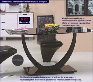 Czarny stół szklany do salonu – Tyfrox