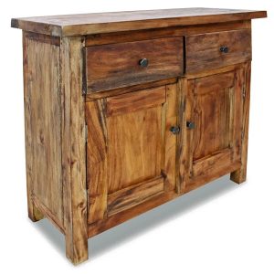 Brązowa komoda w stylu vintage – funkcjonalna, unikatowa, z drewna z recyklingu