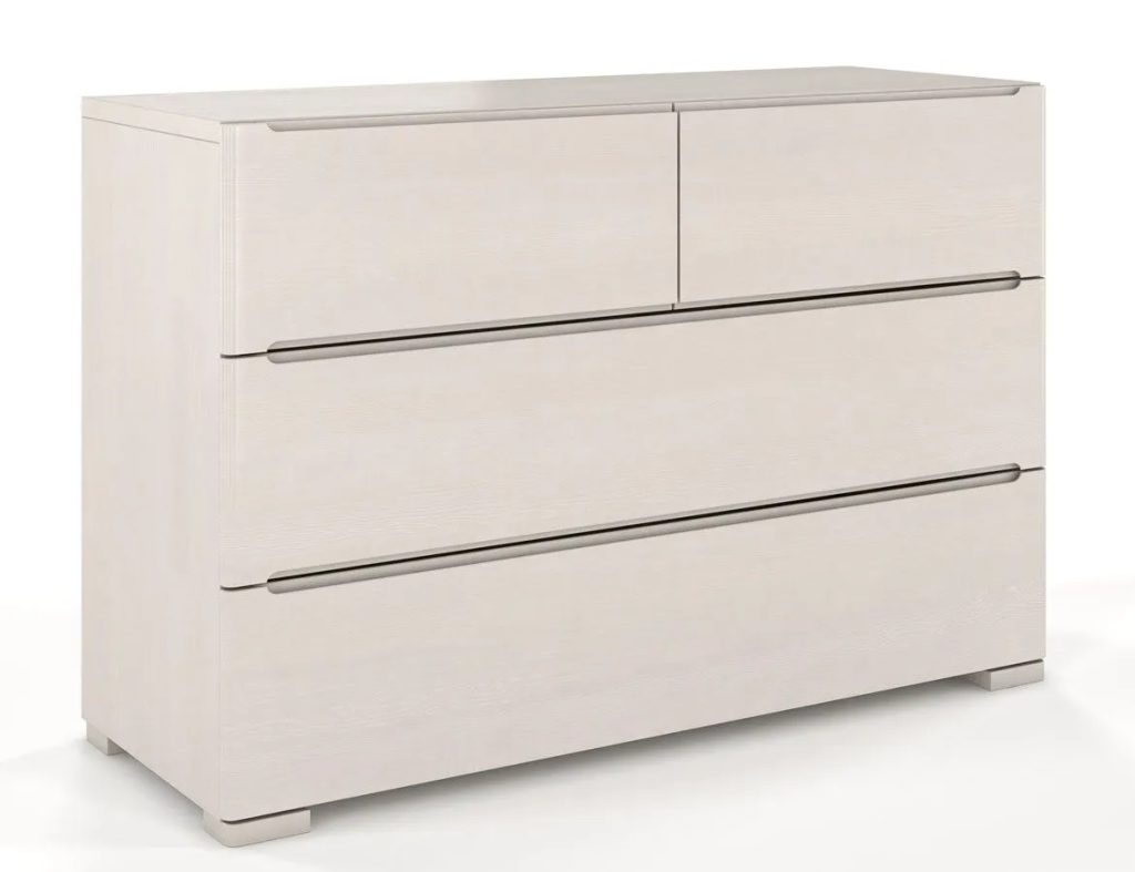 Komoda drewniana 4 szuflady Inca 3S – Biała mat