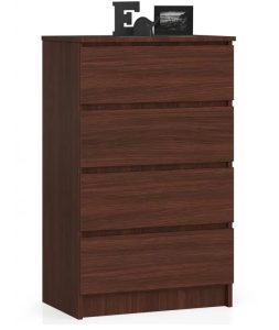 Komoda Z Szufladami Do Biura Elior P2-Z29 – cztery pojemne szuflady, kolor wenge, materiał płyta laminowana