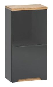 Podwieszana szafka łazienkowa – Dixi 5X, grafit połysk, minimalistyczny design, wysoka jakość