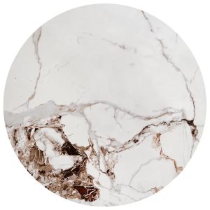 Okrągły stolik kawowy glamour biały marmur + czarny – Nito 4X