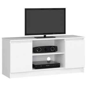 Szafka rtv, stolik, 2D1P, 120x40x55 cm, biel, mat