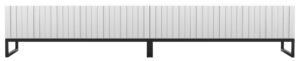 Biały ryflowany stolik pod telewizor 2 szt – Filo 12X, minimalistyczny design, metalowa rama, MDF