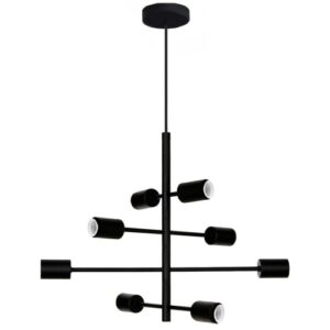 Nowoczesna lampa wisząca sufitowa loft 8 ramion – industrialny design, czarna stal