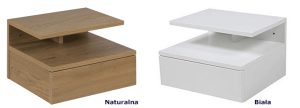 Biała designerska szafka nocna – Fifi, skandynawski design, wysokość 22,5 cm, materiał MDF