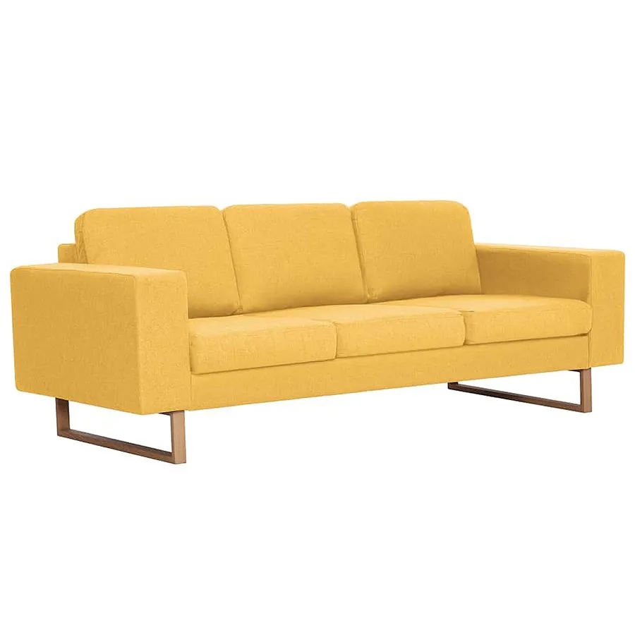 Elegancka trzyosobowa sofa Ladi 3X – komfortowa, żółta, z tkaniny Alcantara Pro
