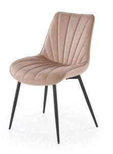 Nowoczesne beżowe krzesło welurowe K9-R87