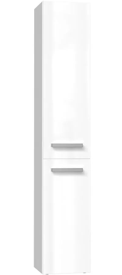 Minimalistyczny wąski słupek do łazienki Lirena 4X – nowoczesny design, biel połysk, 31x30x174 cm, płyta melaminowa