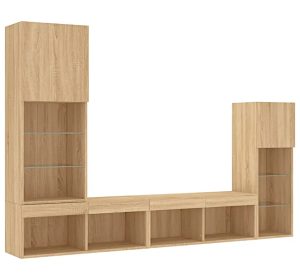 4-częściowy zestaw mebli – nowoczesny design, dąb sonoma, wysoka jakość