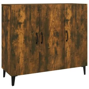 Szafka w kolorze przydymionego dębu – funkcjonalna komoda Mentona, elegancki styl industrialny, wymiary 90x34x80 cm