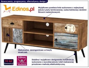 Alternatywna szafka RTV na nóżkach L0-P41 – unikalna forma, kolor olcha, wenge lub sonoma, płyta laminowana