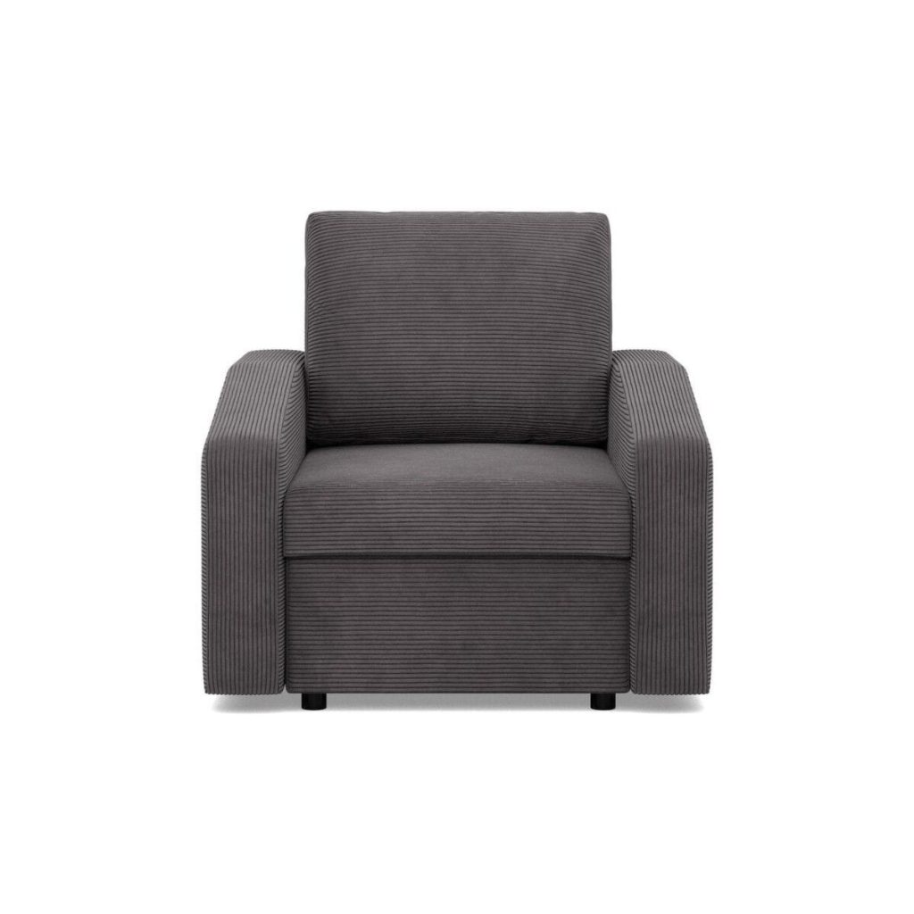 Fotel do salonu, BLOM, sztruks, 83x92x92 cm, ciemny szary