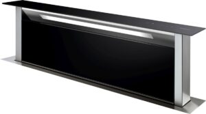 De Dietrich DHD7261B okap downdraft 120cm – wysoka wydajność, cicha praca, czarna szklana powierzchnia