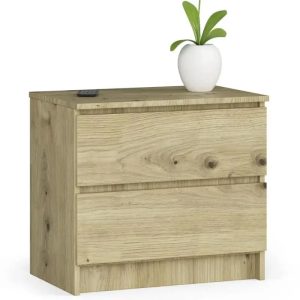 Skandynawska komoda do sypialni dąb artisan – Morgana 3X, minimalistyczny design, 60x40x55 cm, płyta laminowana