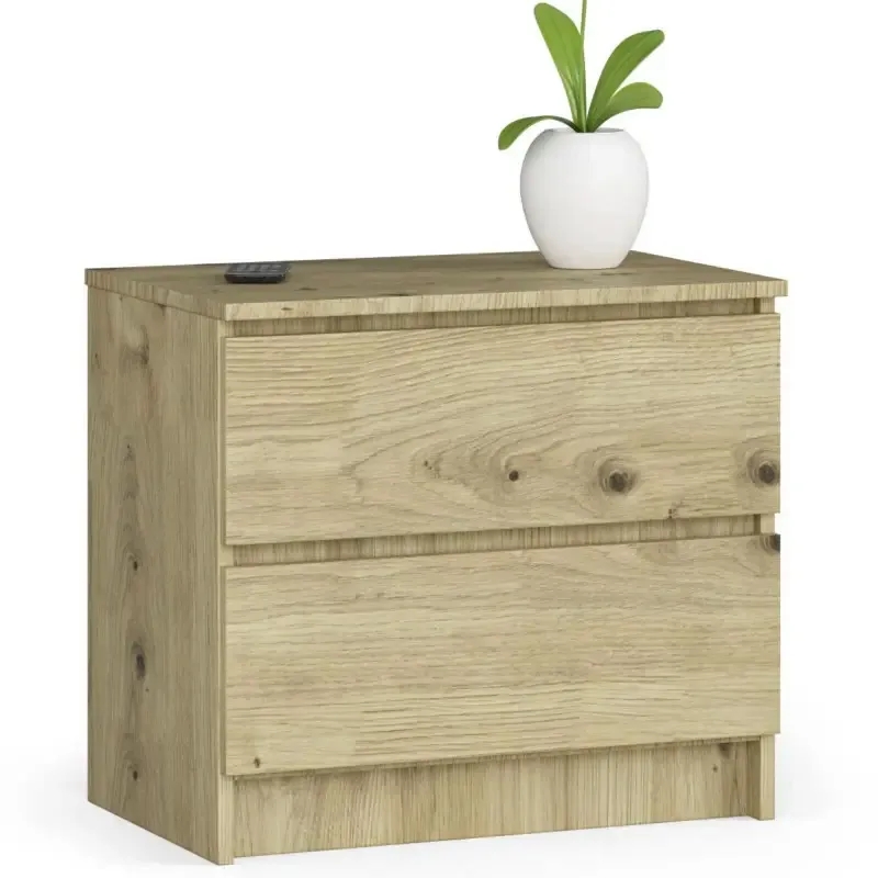 Skandynawska komoda do sypialni dąb artisan – Morgana 3X, minimalistyczny design, 60x40x55 cm, płyta laminowana