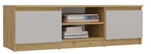 Szafka RTV pod telewizor 120 cm dąb artisan + kaszmir M6-T55 – nowoczesny design, minimalistyczna forma, funkcjonalne wnętrze
