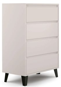 Kaszmirowa komoda z 4 szufladami na nóżkach – Bilgo 5X