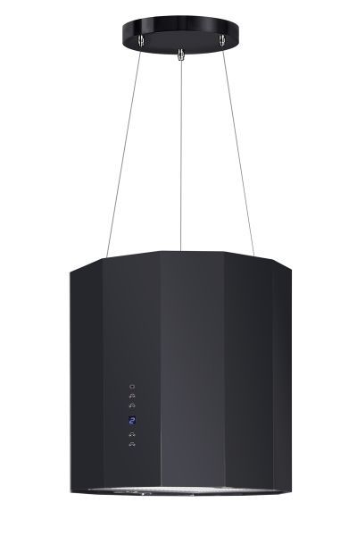 TOFLESZ POLARIS MINI 40CM – okap wyspowy, czarny mat, nowoczesny design