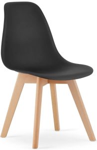 Komplet czarnych nowoczesnych minimalistycznych krzeseł 4 szt. – Pipi