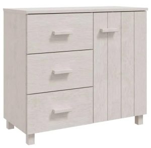 Biała drewniana komoda w stylu rustykalnym – oryginalny design, funkcjonalność, materiał sosnowy