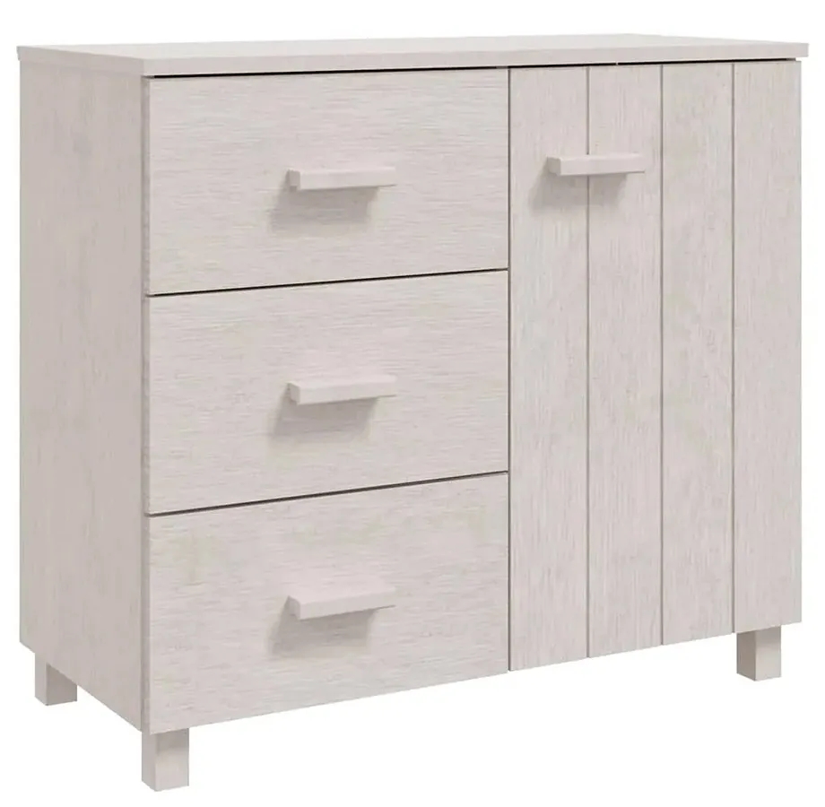 Biała drewniana komoda w stylu rustykalnym – oryginalny design, funkcjonalność, materiał sosnowy