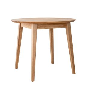 Stół dębowy okrągły 90 cm Orbetello – naturalne drewno, stylowy design